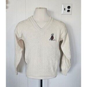 Vintage Scottish Isle By Bernette Knit Golf Cotton‎ Sweater Small VTG 90s